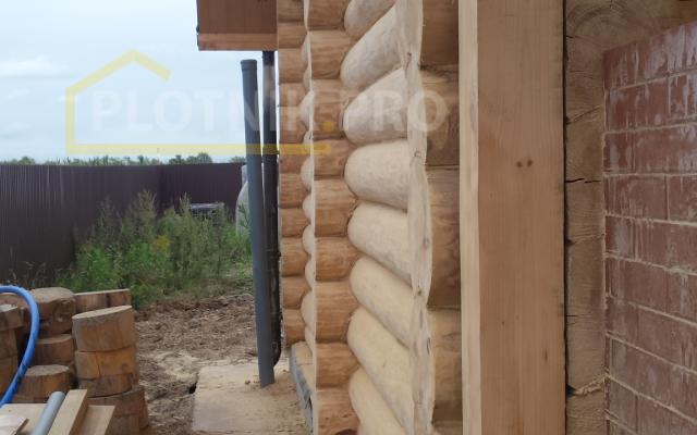 Шлифовка рубленной бани