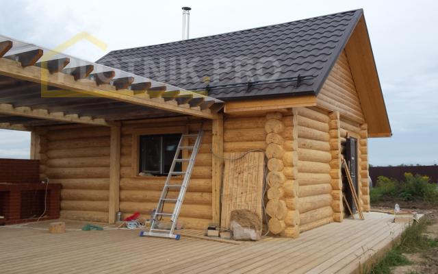 Шлифовка рубленной бани